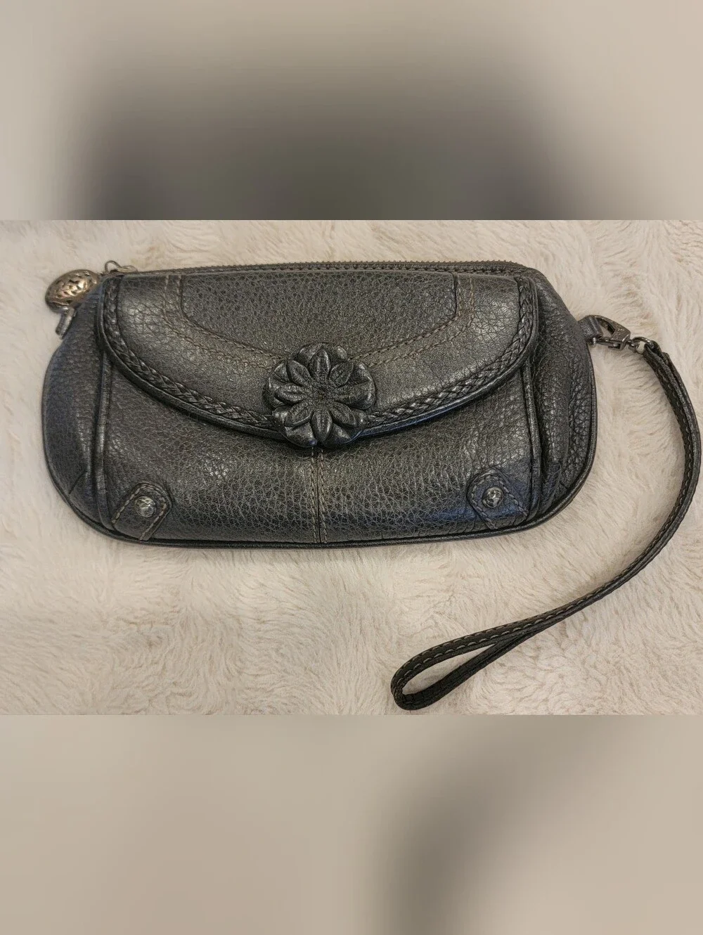 Brighton Mira Flor Large Wallet Chocolate Leather